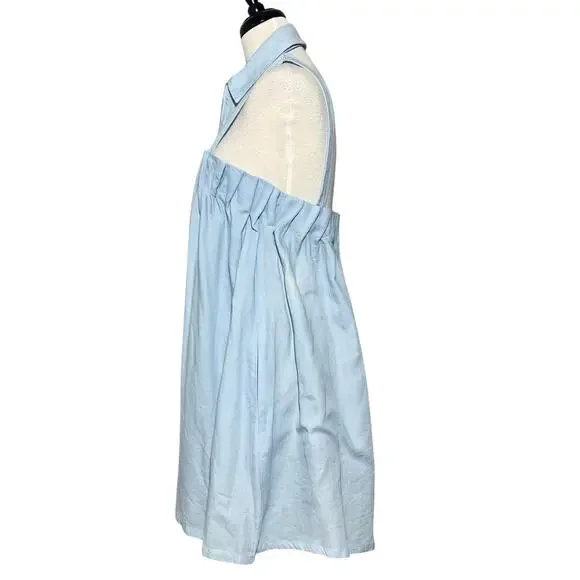 Tobi Angela Chambray Shift Dress SZ L Blue - Picture 6 of 11